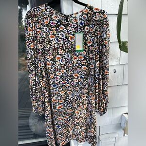 BODEN silky balloon sleeve size 10R medium above knees dress NWT Floral